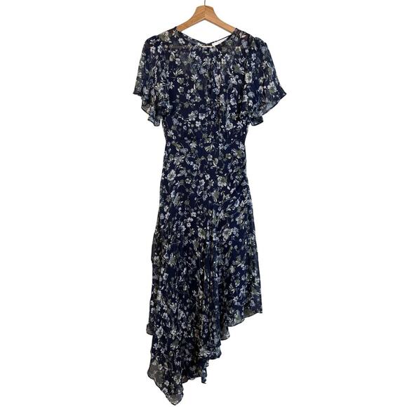 ASTR The Label Flutter Sleeve Maxi Dress Size XS Blue Green Floral Party Dinner - Picture 3 of 13